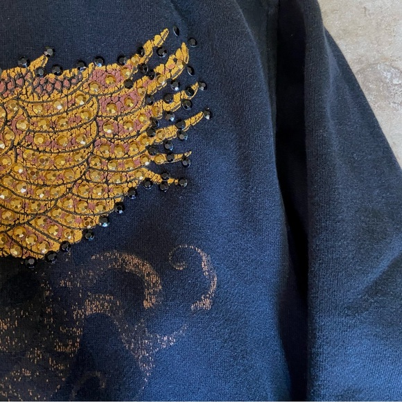 AVIREX medium zip up angel wing skull and bones hoodie - Picture 4 of 5